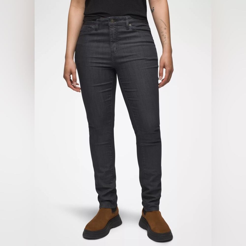 Prana Kayla High Rise Jean Denim Solid Black Size 10